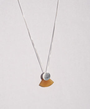 sterling silver yellow agate contemporary jewelry layering necklace