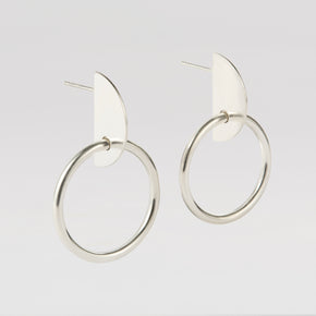 sterling silver geometric stud hoops