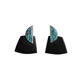 COLLAGE Earring / Labradorite + Black Jade