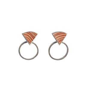 Sterling silver wonderstone jasper front facing hoop earrings