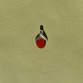 The Wishbone / Sterling Silver + Red Jasper