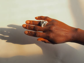 SERPENT Ring / Sterling Silver + Lagniappe Pearl