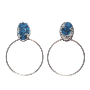 Handmade sterling silver K2 hoop earrings