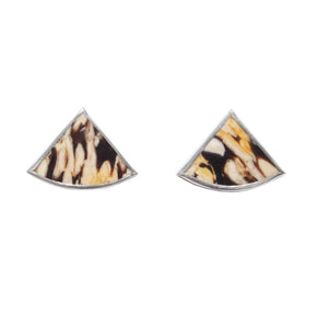Peanut Wood Sterling silver stud earring