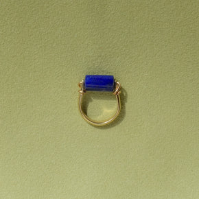 Lyre Ring - Solid Gold + Stone