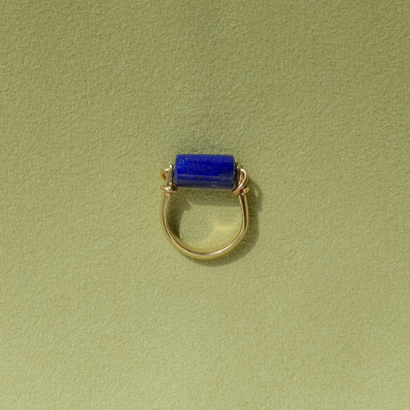 Lyre Ring - Solid Gold + Stone