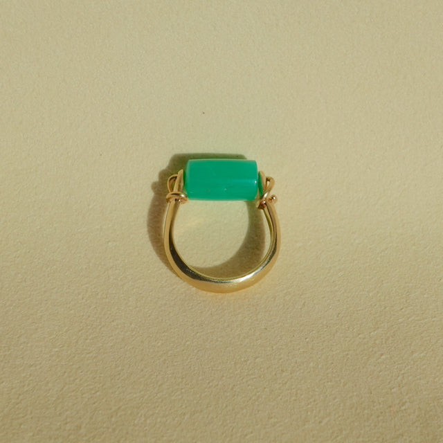 Lyre Ring - Solid Gold + Stone