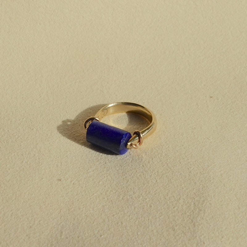 Lyre Ring - Solid Gold + Stone