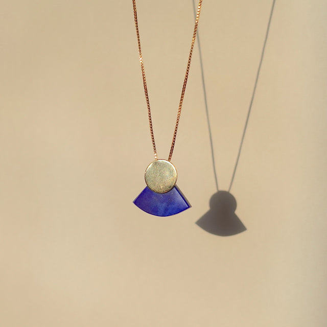 MOONBEAM Necklace / 14k Gold + Lapis Lazuli