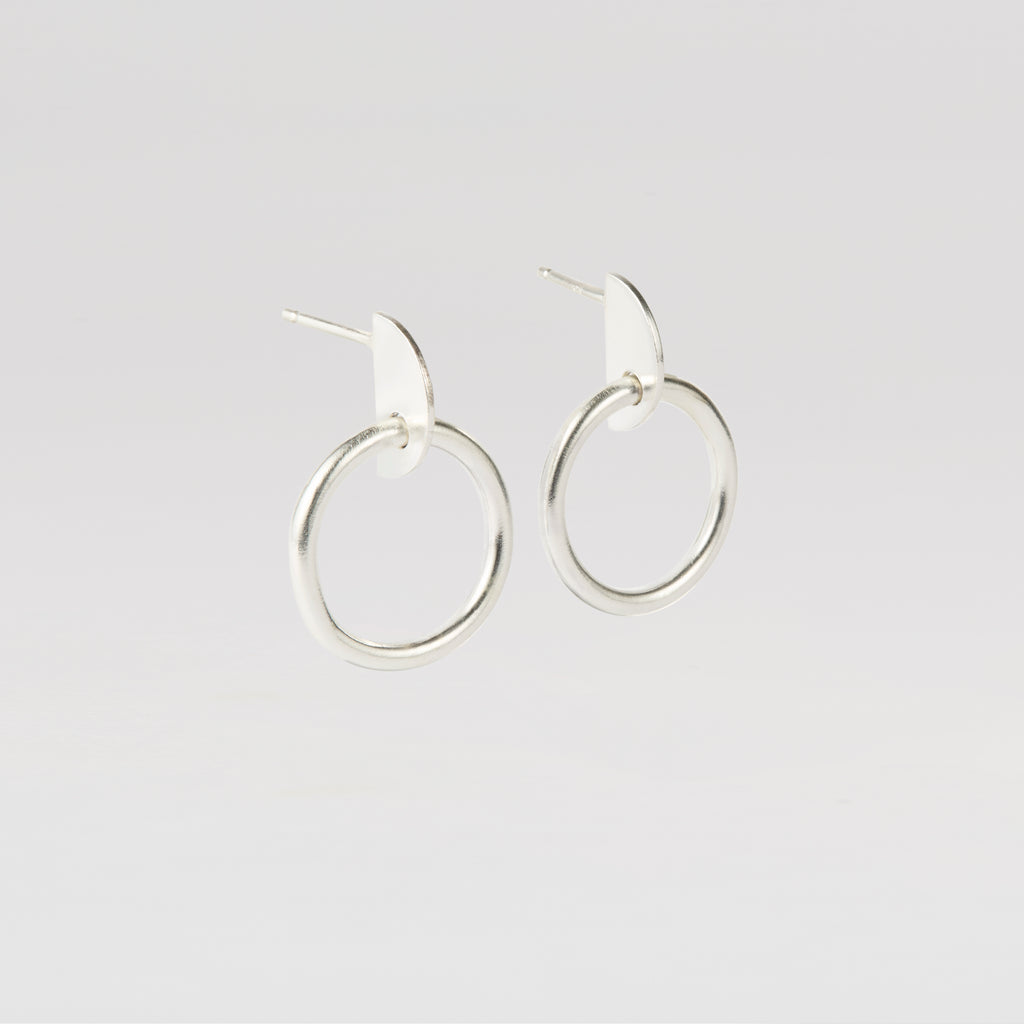 sterling silver everyday hoops geometric front facing hoops with post backs