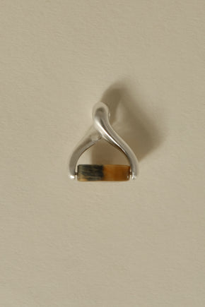 The Wishbone / Sterling Silver + Tiger's Eye