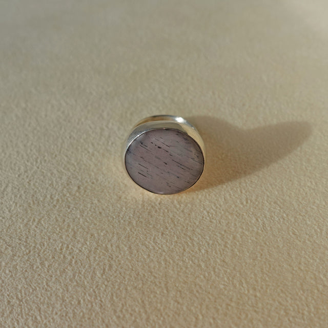 ECLIPSE Ring / Sterling Silver + Grey Moonstone Size 5