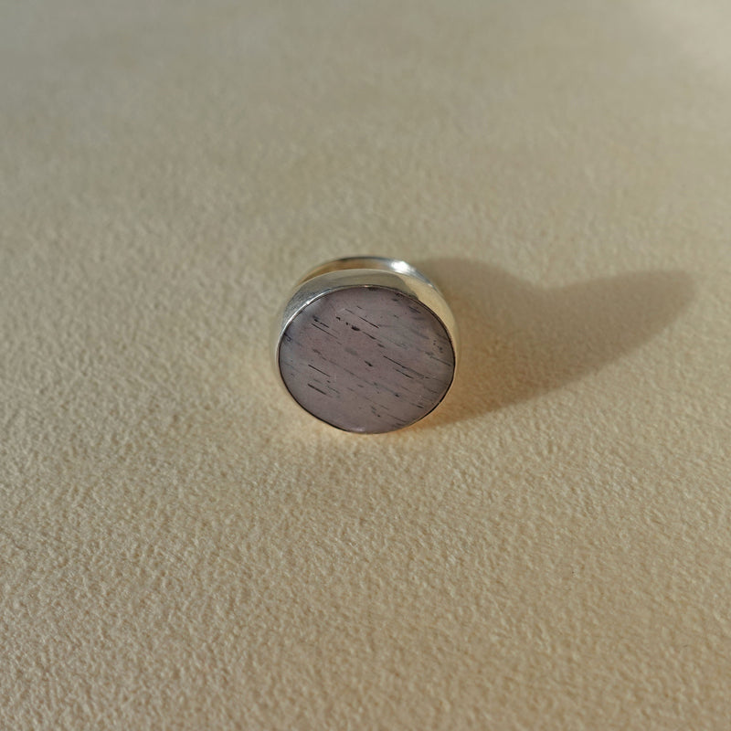 ECLIPSE Ring / Sterling Silver + Grey Moonstone Size 5