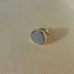 ECLIPSE Ring / Sterling Silver + Grey Moonstone Size 5