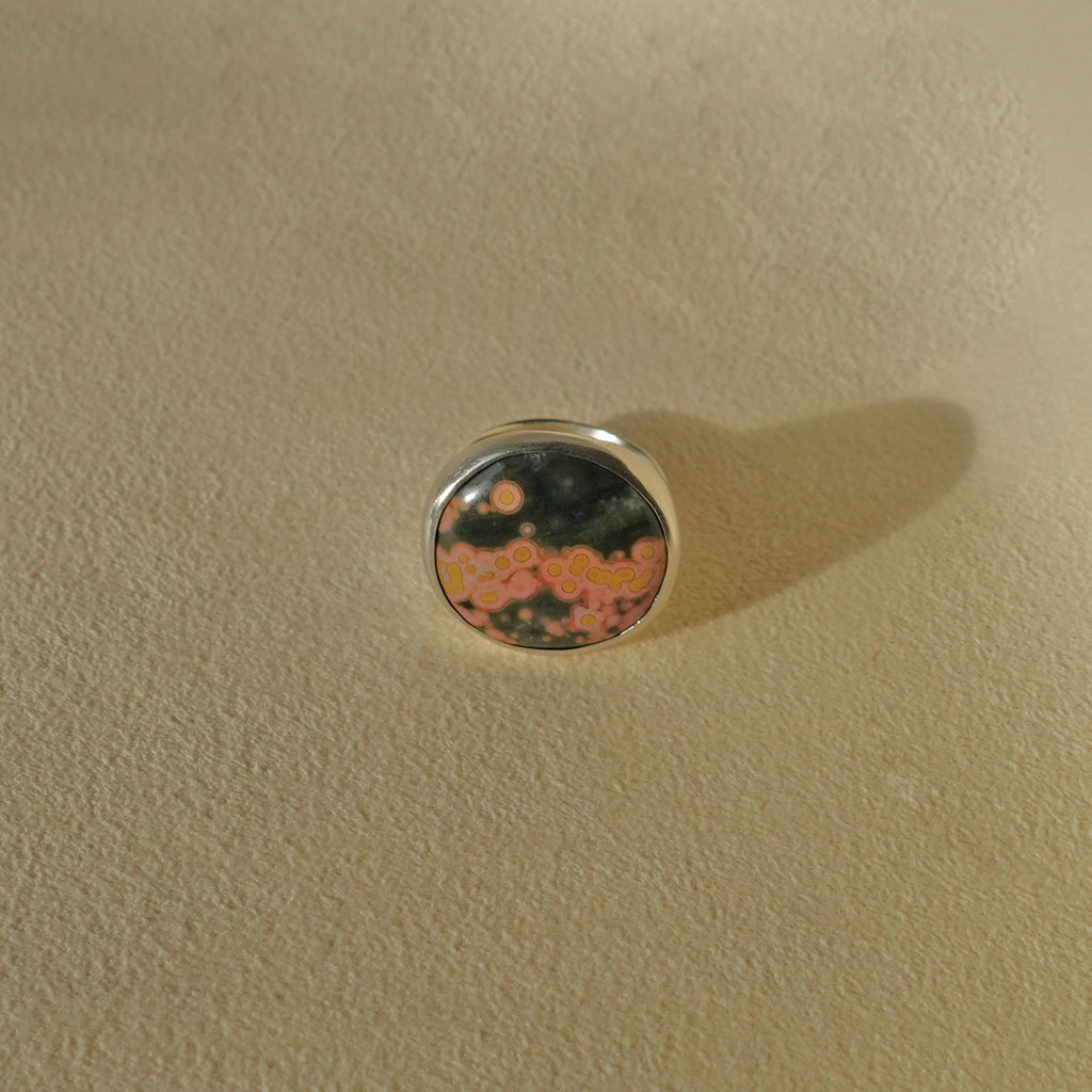 ECLIPSE Ring / Sterling Silver + Ocean Jasper Size 7