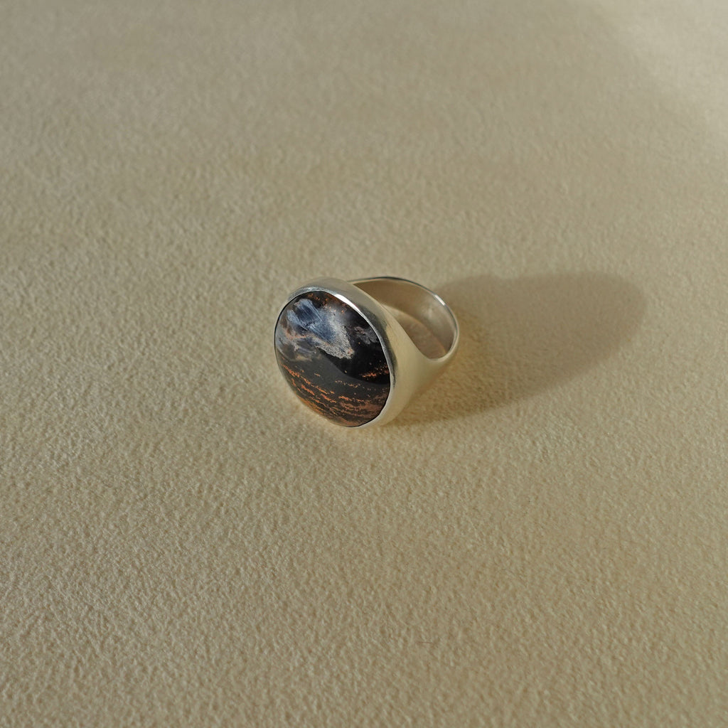 ECLIPSE Ring / Sterling Silver + Pietersite Size 6