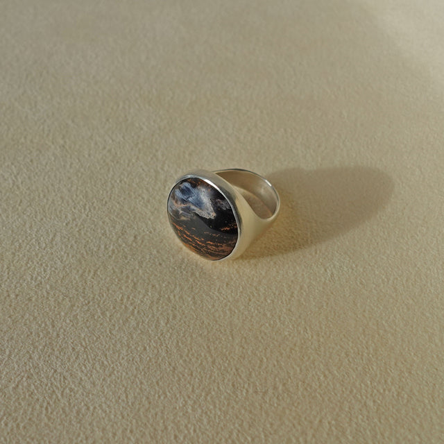 ECLIPSE Ring / Sterling Silver + Pietersite Size 6