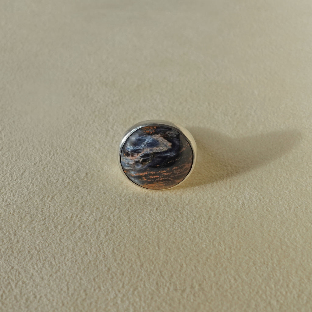 ECLIPSE Ring / Sterling Silver + Pietersite Size 6