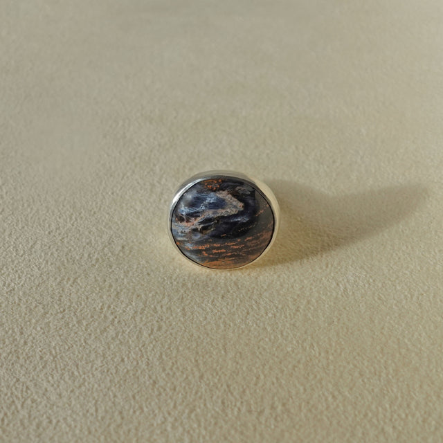 ECLIPSE Ring / Sterling Silver + Pietersite Size 6
