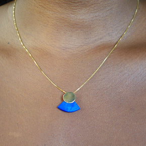 MOONBEAM Necklace / 14k Gold + Lapis Lazuli