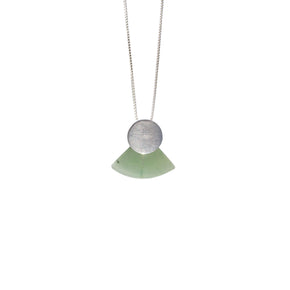 green stone necklace with sterling silver and aventurine green quartz