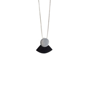 sterling silver black jade geometric necklace