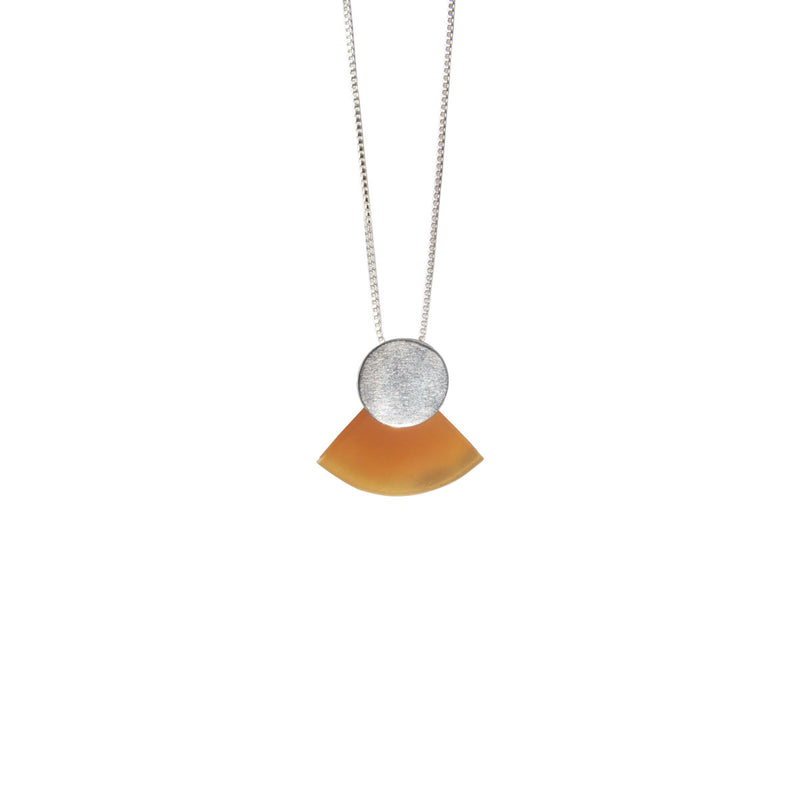 sterling silver yellow agate layering necklace