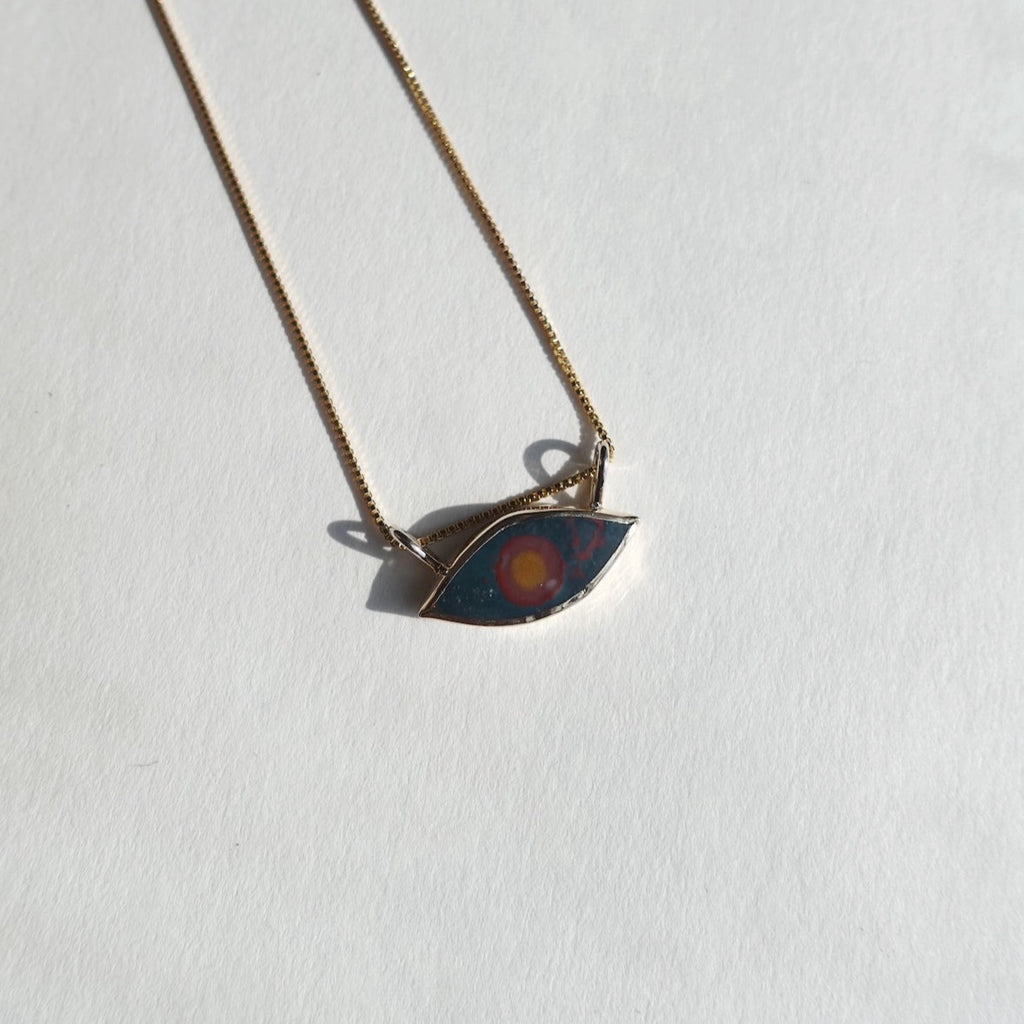 The Seeing Stone Necklace / 14k Gold + Bloodstone