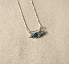 k2 jasper and sterling silver evil eye pendant necklace