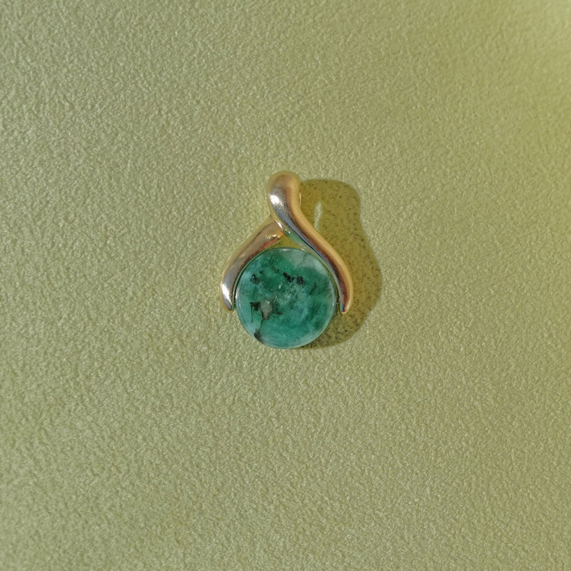 The Wishbone / Emerald + 10k Gold