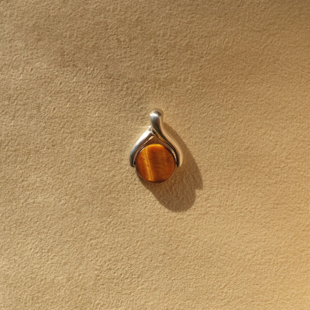 The Wishbone / Sterling Silver + Tiger's Eye