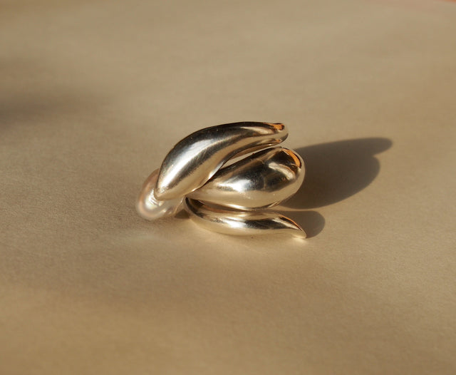 SERPENT Ring / Sterling Silver + Lagniappe Pearl