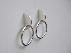 Slice Earring Sterling silver geometric hoop