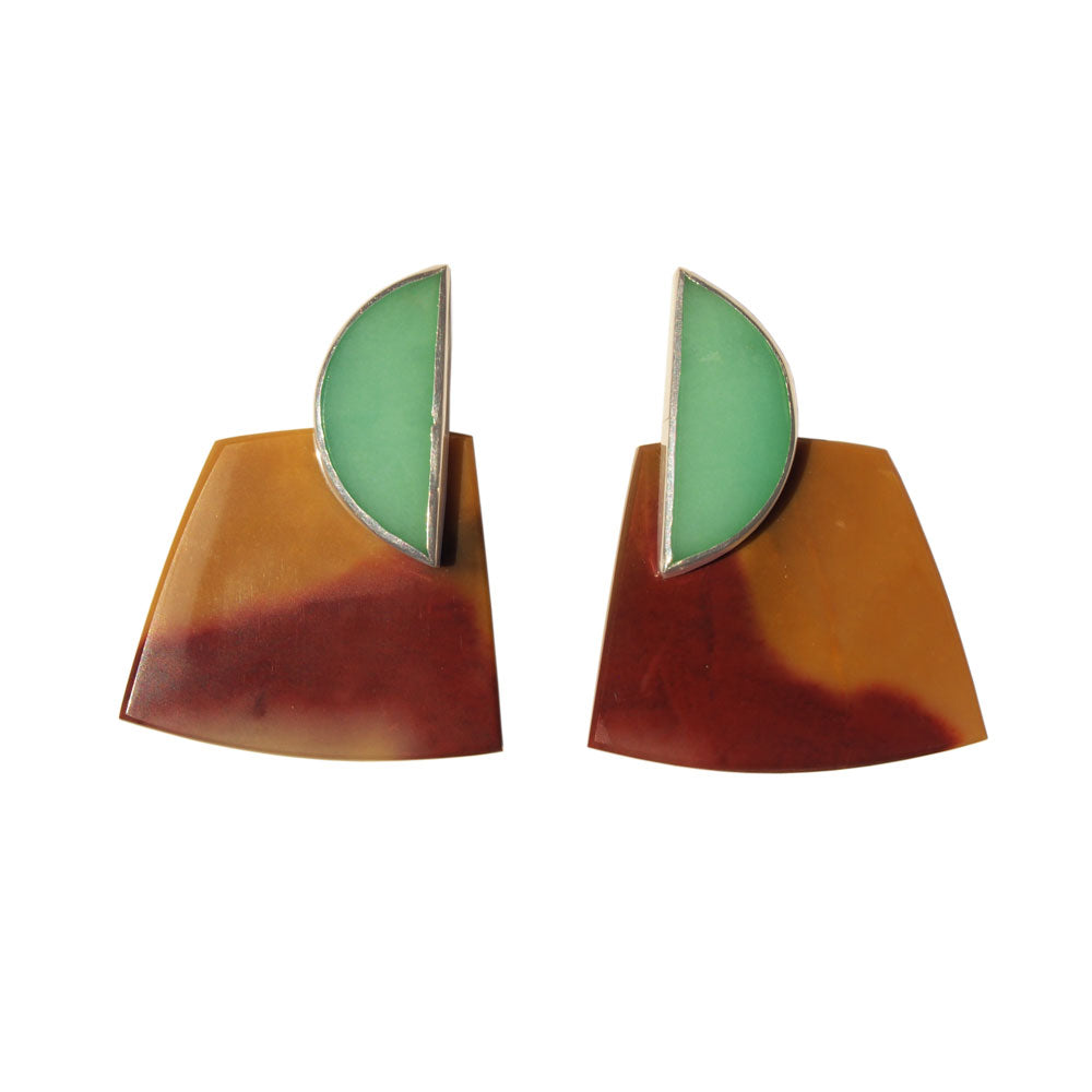 COLLAGE Earring / Chrysoprase + Mookaite