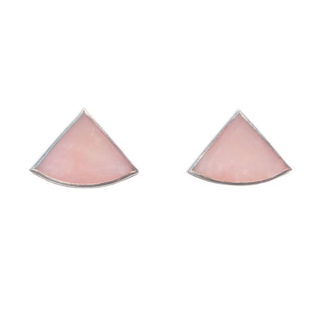 Pink Opal Sterling Silver stud earrings lapidary