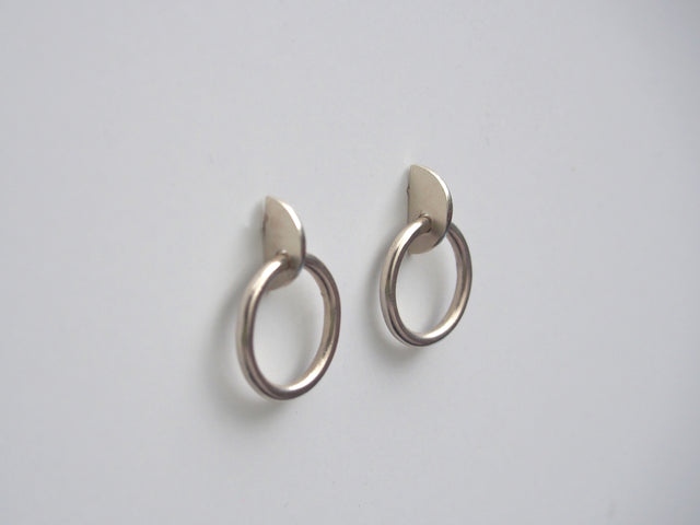 Mini Slice Earring Sterling silver geometric hoop